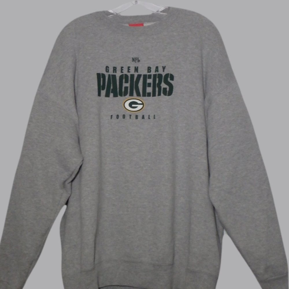 NFL Mens Green Bay Packers Crewneck Gray Size XL